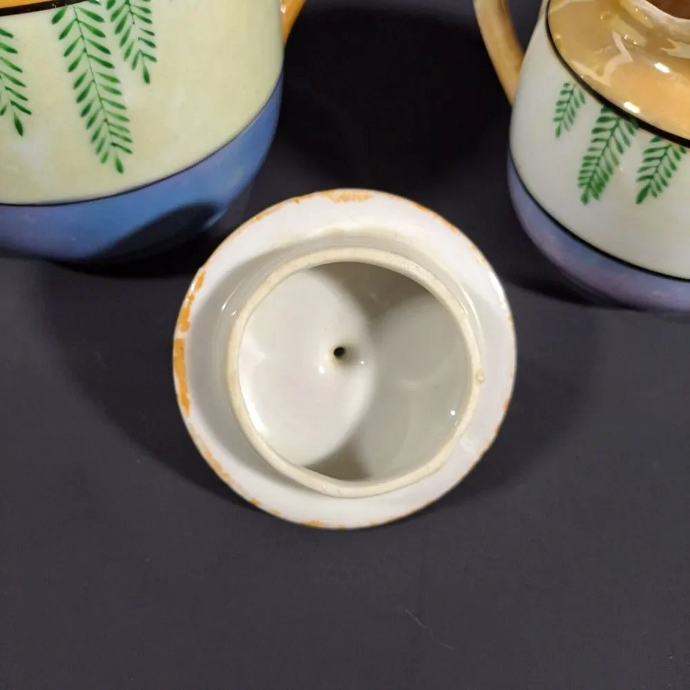 Noritake Lusterware Pagoda Porcelain‎ Cream & Sugar Japan